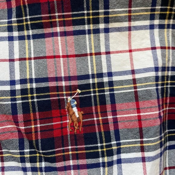 Ralph Lauren Classic Fit Button-Down Oxford Shirt Mens SZ Large Multicolor Plaid - Picture 4 of 8